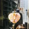 Kettingen Natuurlijke agaat Stone hanger ketting voor vrouwelijke meisjes handgemaakte draad gewikkeld hart bruiloft sieraden geschenken