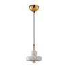 Lampes Suspendues Postmoderne Contractée Lumière De Luxe Marbre Nordique Vent Lustre Salle À Manger Chambre Tête Créative Personnalité E27Pendant