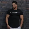 Heren t shirts heren katoenen katoen korte mouw shirt zomers gyms fitness bodybuilding strak t-shirt mannelijk merk tees tops man casual workout kleding