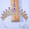 Clipes de cabelo requintados mais cores Crystal Casded Caseding Crown Barroco Cabeças de Cabeças de Caberto de Casa Tiaras Tiaras Diadem Bride Acessórios