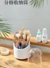 Förvaringsflaskor Desktop Makeup Brush Bucket Cup Holder With Lock Rotating Lipstick Cosmetic Box Organizer Tube Transparent