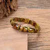 Filo di pietra naturale occhio di tigre perline braccialetto minimalista yoga meditazione per donne uomini fascino alla moda gioielli fatti a mano regali