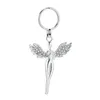 Keychains Cremation Jewelry Urn Keychain för Ashes Angel Pendant Rostfritt stål Keepsakeminnesgåva Män kvinnor