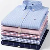 Camicie casual da uomo Taglia S 7XL Camicia da uomo blu Manica lunga 100 cotone Oxford Morbido Confortevole Vestibilità regolare Uomo d'affari di qualità 230428