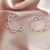 Boucles d'oreilles créoles exagérées en métal creux lien chaîne boucle d'oreille Punk liens simples Brincos Cool charme tendance bijoux fille cadeau 2023