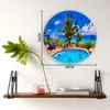 Väggklockor tropisk strand bad pool klocka sovrum tyst digital vardagsrum dekor modern design