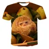 Herr t-skjortor 2023 Trend Fashion 3D Printing Hedgehog Mönster Bekväm och snabbtorkande casual t-shirt toppar män kvinnor