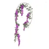Dekorativa blommor hembröllop falska siden rotting hög konstgjorda wisteria blommor vinstocken brud girland för trädgård el