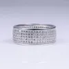 Pierścienie klastra luksusowy akapit moda 925 Srebrny kamień szlachetny lśniący 286pcs Pełny symulowany diamentowy palec na kobietę prezent