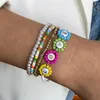 Bangle Bohemia Bracelet 4PCS Packed Pearl Colorful Beaded LOVE Charms Handmade Elastic Wristband