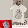 Designer de luxe femmes t-shirt Shirt Chaopai Family Cartoon T-shirt Loose Sleeve Couple Parent-enfant Style Box