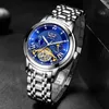 Wristwatches Relogio Masculino LIGE Gift Mens Watches Fashion Tourbillon Automatic Mechanical Watch Men Stainless Steel Watc