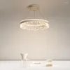 Chandeliers Modern Minimalist LED Crystal Chandelier Decorative Home Ring Light Living Room Study Of