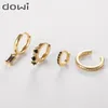 Hoop Earrings Dowi 4pcs/set Black Zircon Multiple Piercings Set For Women 2023 Gold Color Stud Earring Wedding Jewelry Accessories