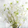 Fleurs décoratives 1 PCS Htmeing Fleurs De Cerisier Artificielles Avec Des Branches De Feuilles Faux Fleur De Mariage Maison Fête Bureau Décor Floral Art
