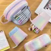 Cute Rainbow Pencil Case Large Capacity Box Pencilcase Storage Bag Girl Bags School Pouch Stationery