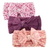Hair Accessories 3Pcs Bowknot Bows Elastic Wide Headbands Hairband Hairbows Turban Headwraps For Kid Toddler