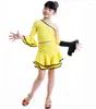 Scene Wear Childrens-Fancy-Dress Latin Dance Dress Girls Costumes Samba Costume Kids Single Sleeve Ballroom Salsa Dresses