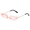 Солнцезащитные очки Mosengkw Retro Luxury Fashion Fame Женщины Rimless Frimless Farty Eyewear UV400