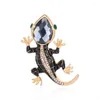 Brooches Lizard Gecko Brooch Exquisite Retro Glass Animal Corsage Collar Pins Clothing Ornament Men And Women Holiday Gift