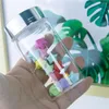 Opslagflessen 24 -stks 100 ml Hyaline Glass Spiral Plastic deksel met zilveren raaklijn Mini Craft Vers snoeppot Cosmetische lege potten