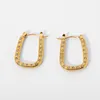 Hoop oorbellen Gediekte 18K Gold vergulde roestvrijstalen Huggie Huggie Earring Geometrische zirkoon Women Fashion Jewelry