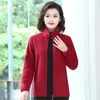 Vestes pour femmes d'âge moyen femmes manteau printemps automne 2023 épaissir polaire vêtements d'extérieur veste à glissière robe mère