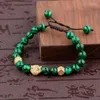 Strand Classic Zircon Leopard Weaving Armband Homme Fashion Men Malachite pärlor för kvinnor Pulseira maskulina