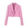 Tweedelige kleding lente/zomer 2023 damesmode chic short suit jasje en retro casual brede geplooide minirok hoge kwaliteit roze