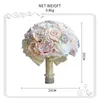 Flores decorativas cores luxuosas broche de cristal de buquê artificial strassões grandes acessórios de decoração de casamento noiva