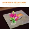 Dekorativa blommor 4sts sushi serverar tallriksblomma japanska sashimi platta orkidédekoration