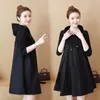 Vestidos casuais moletons da moda Swearshirt Dress Feminino 2023 Spring Autumn Sleeve Shirts Ladies Plus Size 5xl Loose