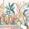 Fonds d'écran Taille Personnalisée Papier Peint Feuille De Bananier Impression Sur Toile Tropicale Forêt Tropicale Plante Salon Backgroud Chambre Murale Décor À La Maison 3D