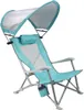 Chaise de camping en aluminium pliante de meubles de camp Plage de sac à dos portable inclinable au bord de l'eau avec parasol et oreiller pour la pêche au pique-nique