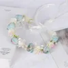 Hair Accessories Baby Girl Crown 2023 Flower Bud Pearl Patchwork Princess Sweet Headband Headdress Birthday Headpiece Wreath Beachwear