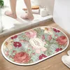 Carpets Floral PatternToilet Door Mat Non-slip Floor Household Bathroom Absorbent Foot Quick Drying Easy To Clean Bath Rug