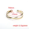 Bangle Minimalist Pure Gold Color Mönster Metall Strip Charm Justerbar armband Dubbel öppen manschett UNISEX Par Titta på tillbehör