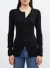 Maglieria da donna 2023 Cardigan lavorato a maglia in misto lana monopetto femminile Top maglione sottile con scollo a tinta unita femminile per autunno inverno