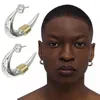 Boucles d'oreilles à clous pour femmes, 1 paire, bijoux européens et américains, mode roman Hip-hop Street machette fil à vent rétro lune pour femmes