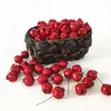 Decorative Flowers Fake Fruit Pomegranate Artificial Red Holly Berry Christmas Diy Flower For Wedding Vase Decoration