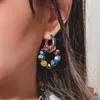 Boucles d'oreilles HUANZHI 2023 Vintage doux verre rouge coeur gouttelettes d'eau asymétrique pour femmes filles fête bijoux accessoires