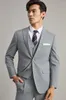 Ternos masculinos Men Set Blazer Vest Pant Light Grey Stripe Slim Fit 2023 Autumn Office Formal Business Cloom Wedding Groom Wear 58