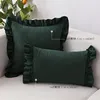 Kudde Cilected Ins Soft Suede Cover Ruffle Bedroom Soffa Dekorativa fall 30x50cm/45x45cm