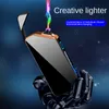 lighter electric recharge usb plasma cigarette windproof free shipping cool Laser induced double arc Men's Gift lighters