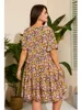 Plus Size Dresses Summer Mori Chiffon Dress Female Waist Slim Temperament Small Fresh Floral Knee-length