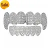 Пройден тест Bling Diamond Teeth Grillz Set Top Bottom Sterling Sier Муассанит Грили Стоматологический рот Хип-хоп Мода Рэпер Ювелирные изделия