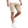 Calças masculinas trabalham homens com bolsos de carga brancos shorts casuais esportes de bolso de bolso de verão curto