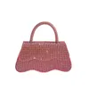 Borse a tracolla Maniglia Borsa e borsette con strass rosa Pochette Diamante lucido Sera Designer di lusso Flap in cristallo 2023 230426