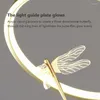 Hanglampen led LED Creative Chandelier Light Luxury Dragonfly Line Line Lighting Paratures for Living Room Study Slaapkamer Bedroom Bedide