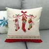 Decorazioni natalizie Navidad 2023 Set di cuscini Babbo Natale divano cuscino per le vacanze Ornamenti per Natale Regalo per casa Noel